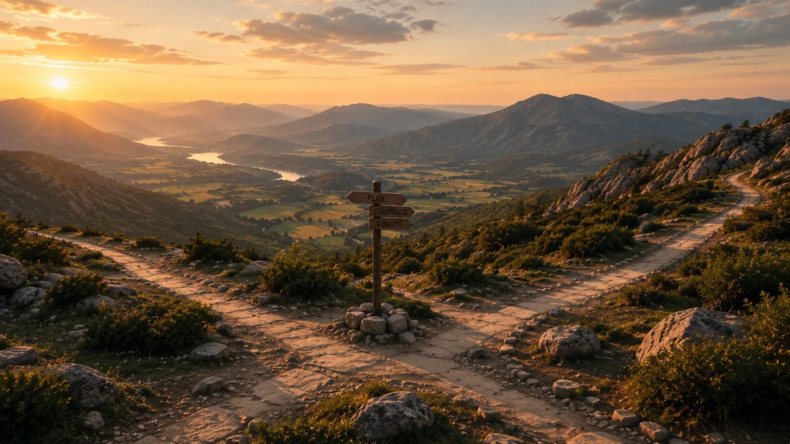 Mountain paths representing business planning and new ventures